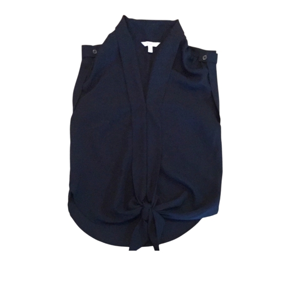 Candie's Black Sleeveless Blouse with Knot Detail - Picture 1 of 2